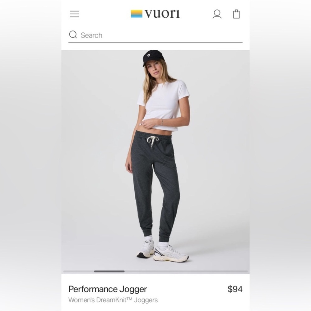 Vuori Small  Heathered Gray Dreamknit Performance Jogger